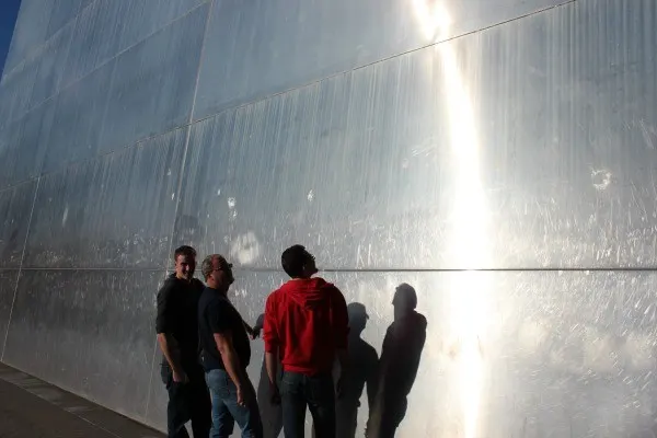 Checking out the construction of the St. Louis Arch