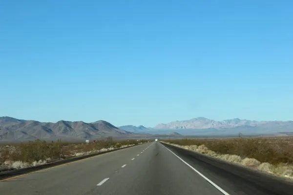 Driving towards California