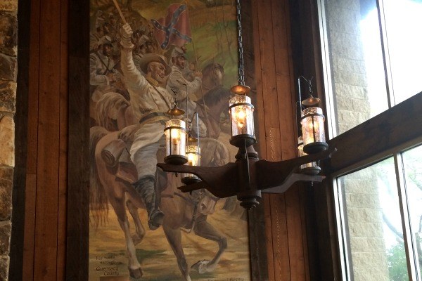 Ohio State Park Lodges- Mural inside Salt Fork State Park Lodge tells some of the history of the area