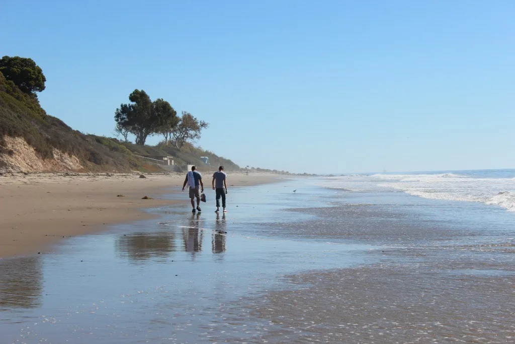 Walking along the beach in California