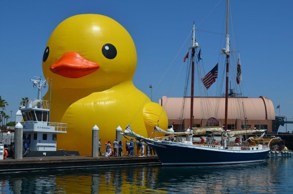 Close-up of Mama Duck, the World's Largest Rubber Duck.