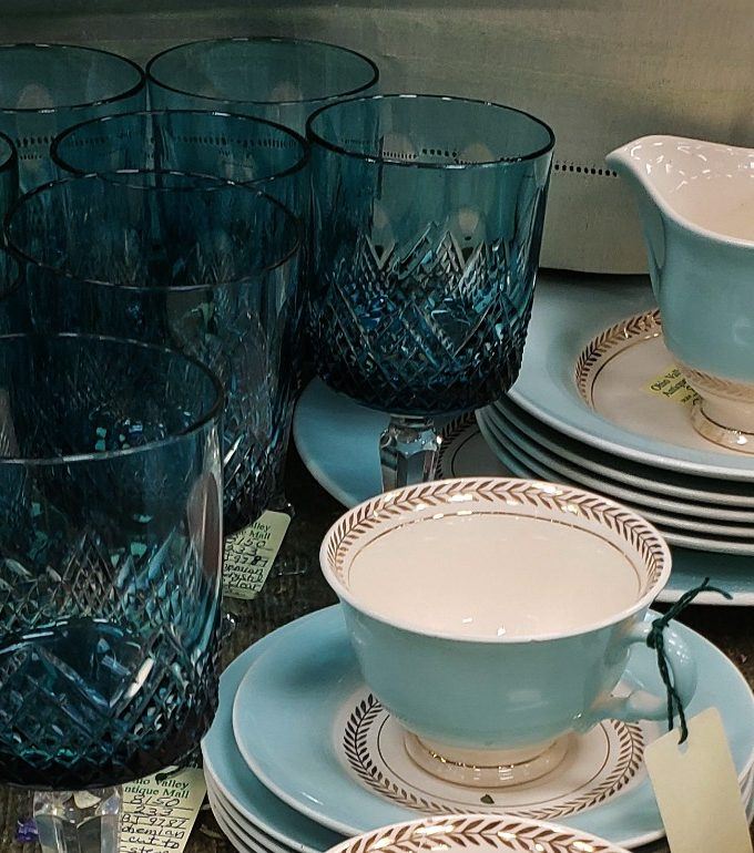 cups and vintage glassware