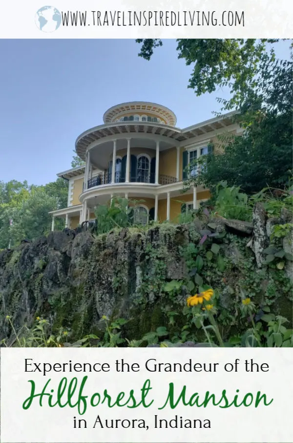 The Hillforest Mansion in Aurora, Indiana is a short drive from Cincinnati, making this a great road trip or day trip destination from many parts of Ohio. #travelinspiredliving #roadtrip #midwestdaytrip #historichometours #southwestindiana