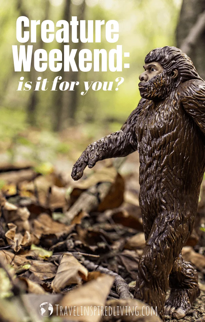 Bigfoot walking through the woods.