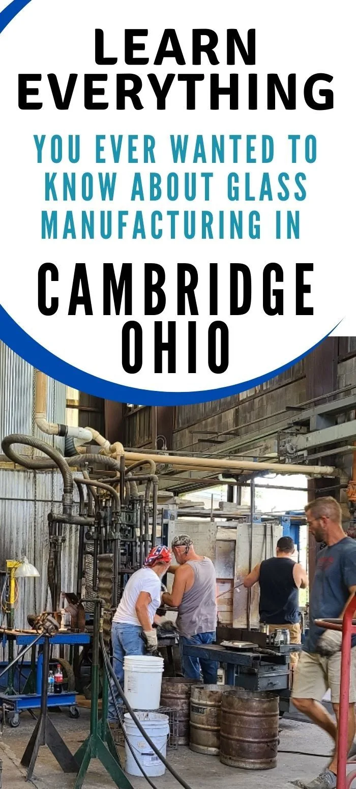 Glass makers in a hot factory.